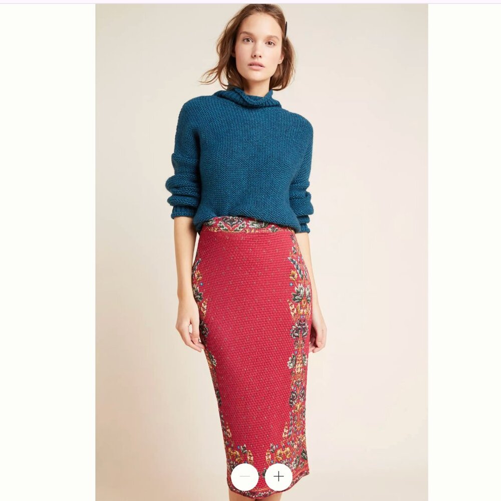 NWT Anthropologie Farm Rio Catalina Knit Pencil Skirt Size XS